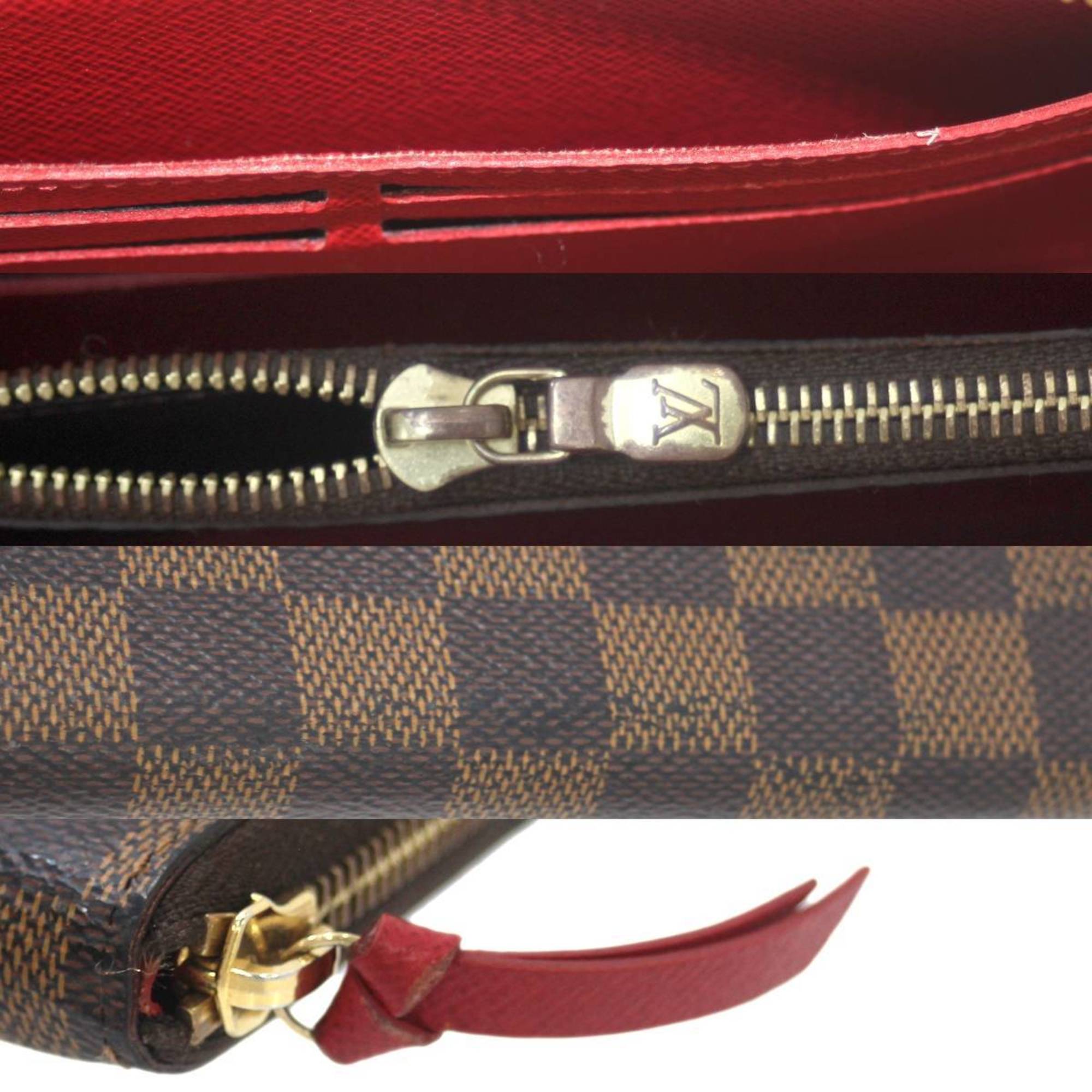 LOUIS VUITTON Louis Vuitton Portefeuille Clemence Round Zip Long Wallet Damier Ebene N60534 C156