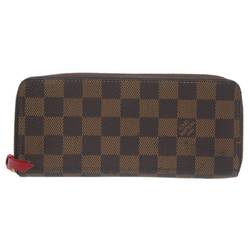 LOUIS VUITTON Louis Vuitton Portefeuille Clemence Round Zip Long Wallet Damier Ebene N60534 C156