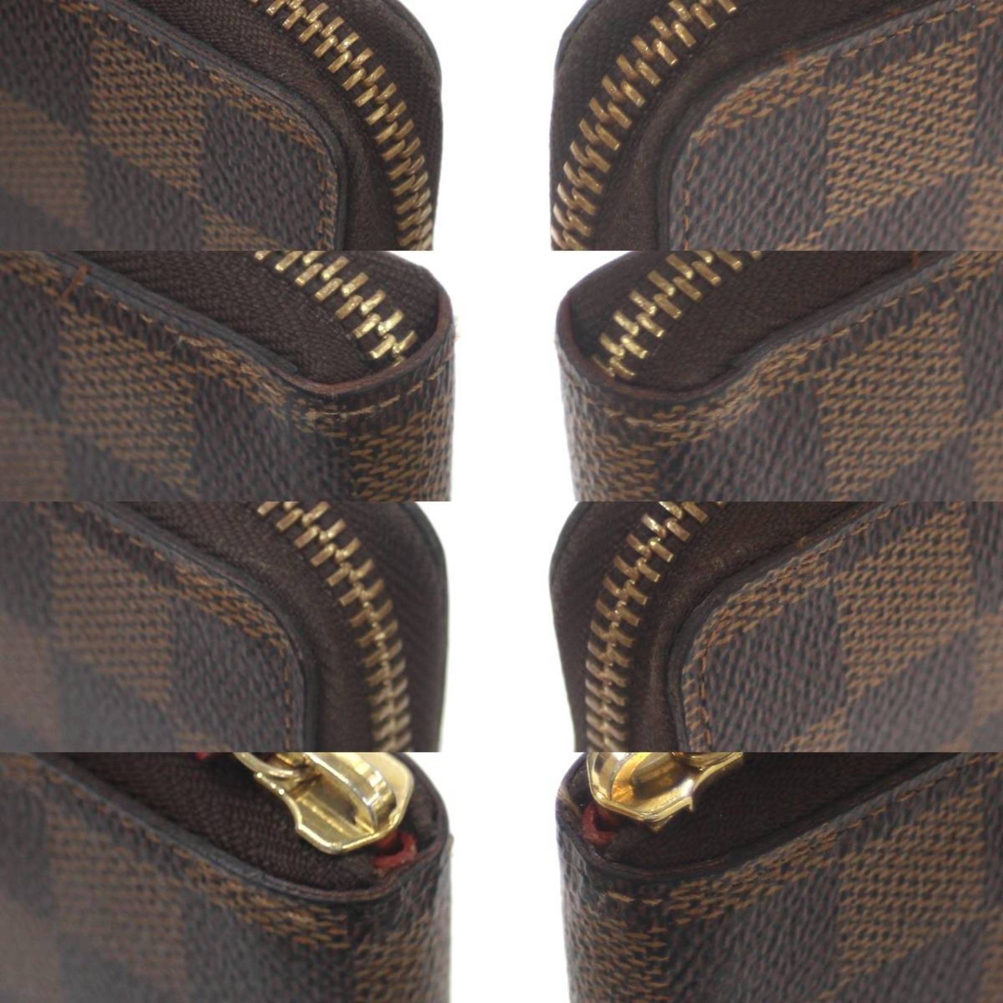 LOUIS VUITTON Louis Vuitton Portefeuille Clemence Round Zip Long Wallet Damier Ebene N60534 C156