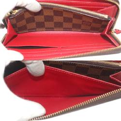 LOUIS VUITTON Louis Vuitton Portefeuille Clemence Round Zip Long Wallet Damier Ebene N60534 C156