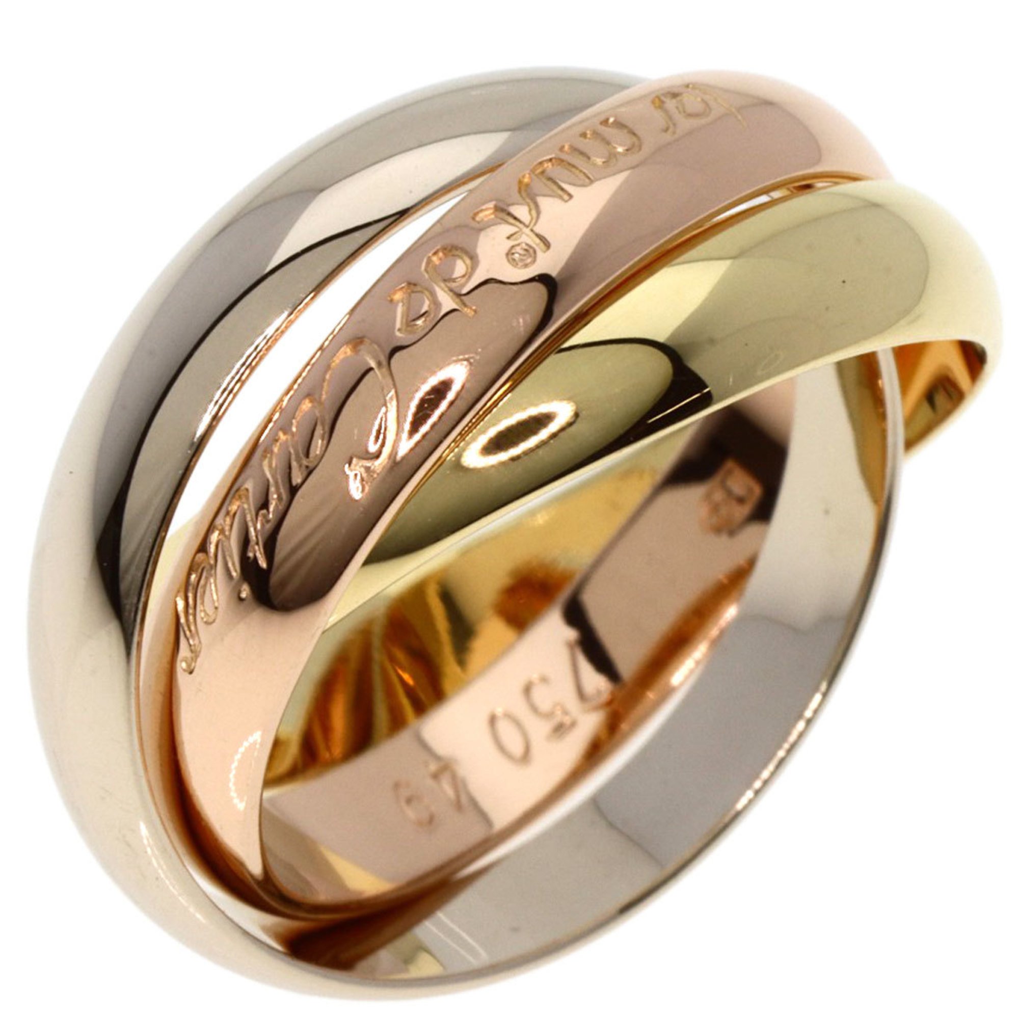 Cartier Trinity #49 Ring, K18 Yellow Gold, K18WG, K18PG, Women's, CARTIER