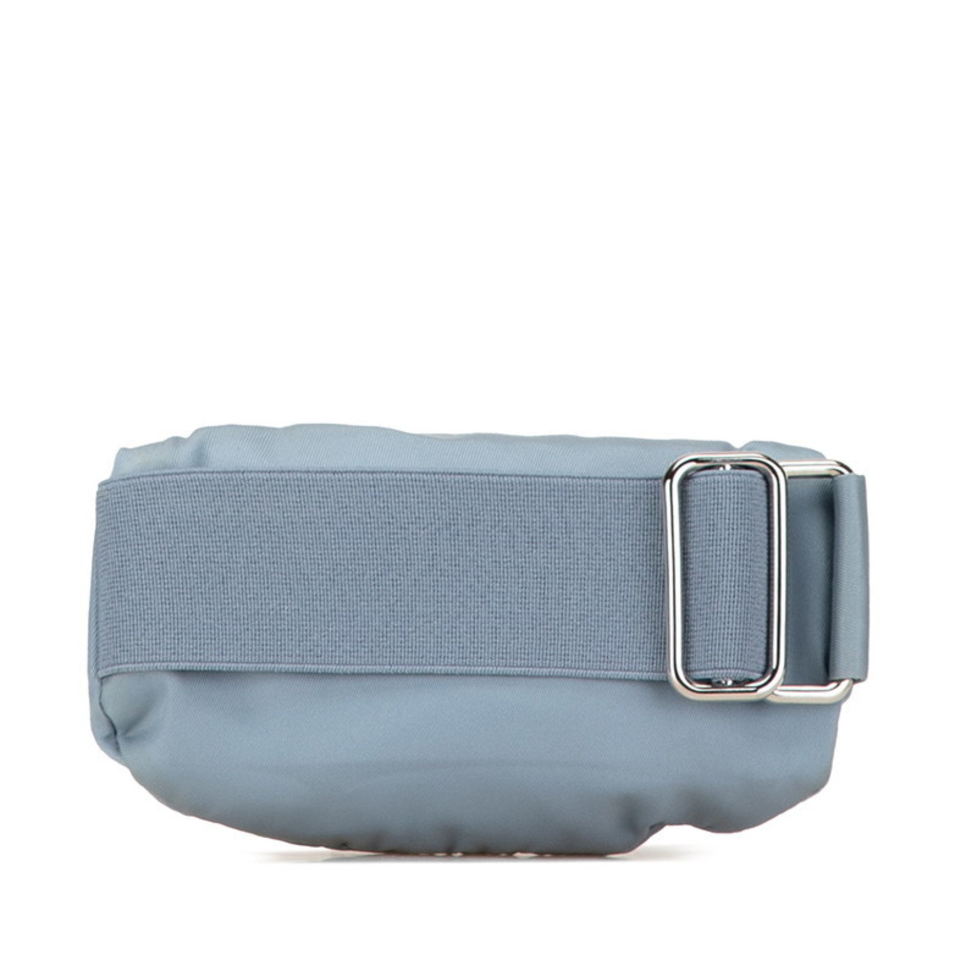 Prada Triangle Plate Wrist Pouch 1TT095 Blue Nylon Women's PRADA