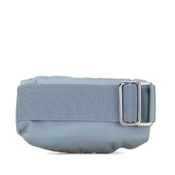 Prada Triangle Plate Wrist Pouch 1TT095 Blue Nylon Women's PRADA