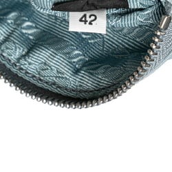 Prada Triangle Plate Wrist Pouch 1TT095 Blue Nylon Women's PRADA