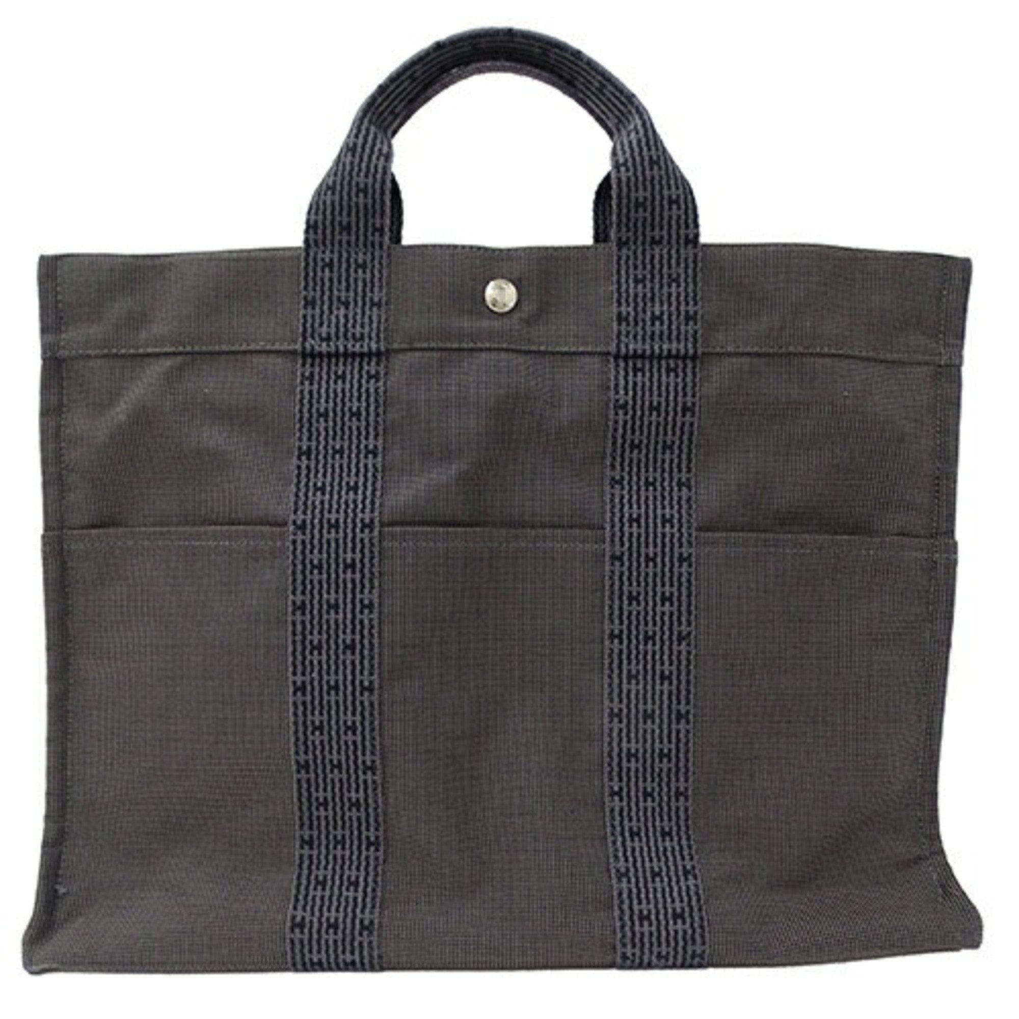 Hermes HERMES Bag Men's Tote Air Line MM Canvas Black Grey