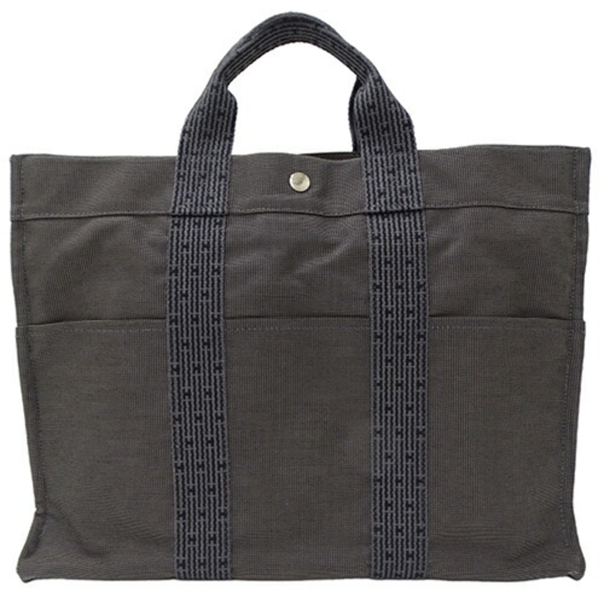 Hermes HERMES Bag Men's Tote Air Line MM Canvas Black Grey