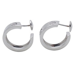 Cartier Earrings for Women 750WG Diamond Love White Gold Hoop Polished