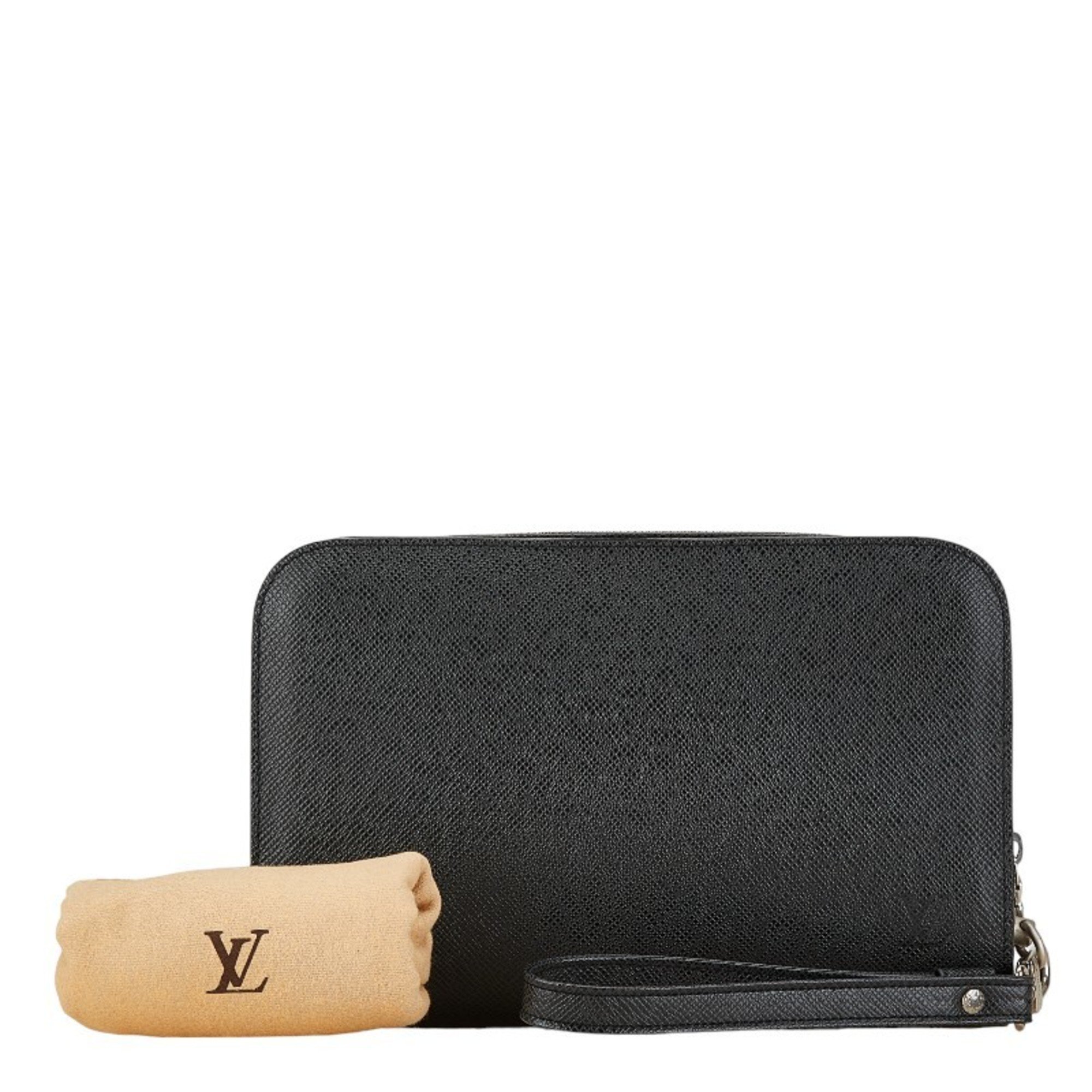 Louis Vuitton Taiga Baikal Clutch Bag Second M30182 Ardoise Gray Leather Women's LOUIS VUITTON