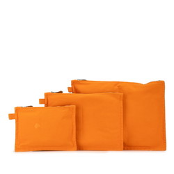 Hermes Bora 3-piece pouch set in orange canvas for women HERMES