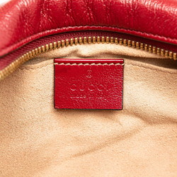 Gucci GG Marmont Canvas Small Shoulder Bag 447632 Red Beige Leather Women's GUCCI