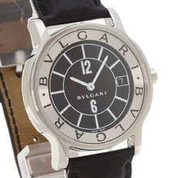 BVLGARI ST35 Solotempo Watch Stainless Steel Leather Men's