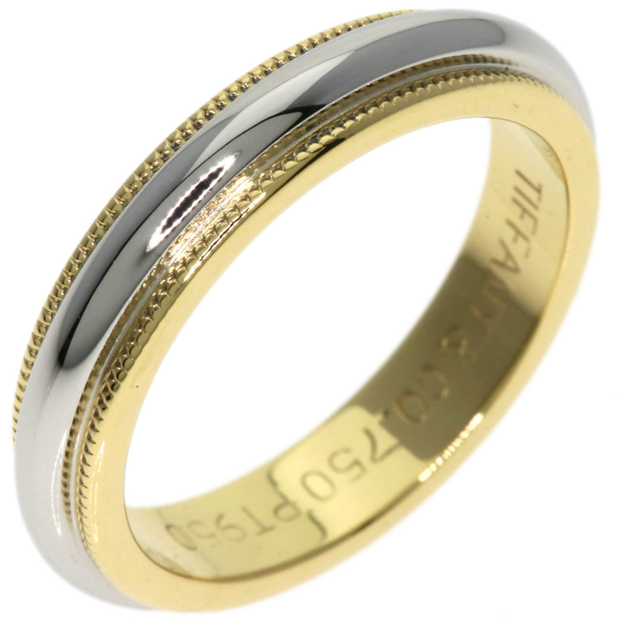 Tiffany & Co. Milgrain Ring, 18K Yellow Gold, PT950, Women's, TIFFANY