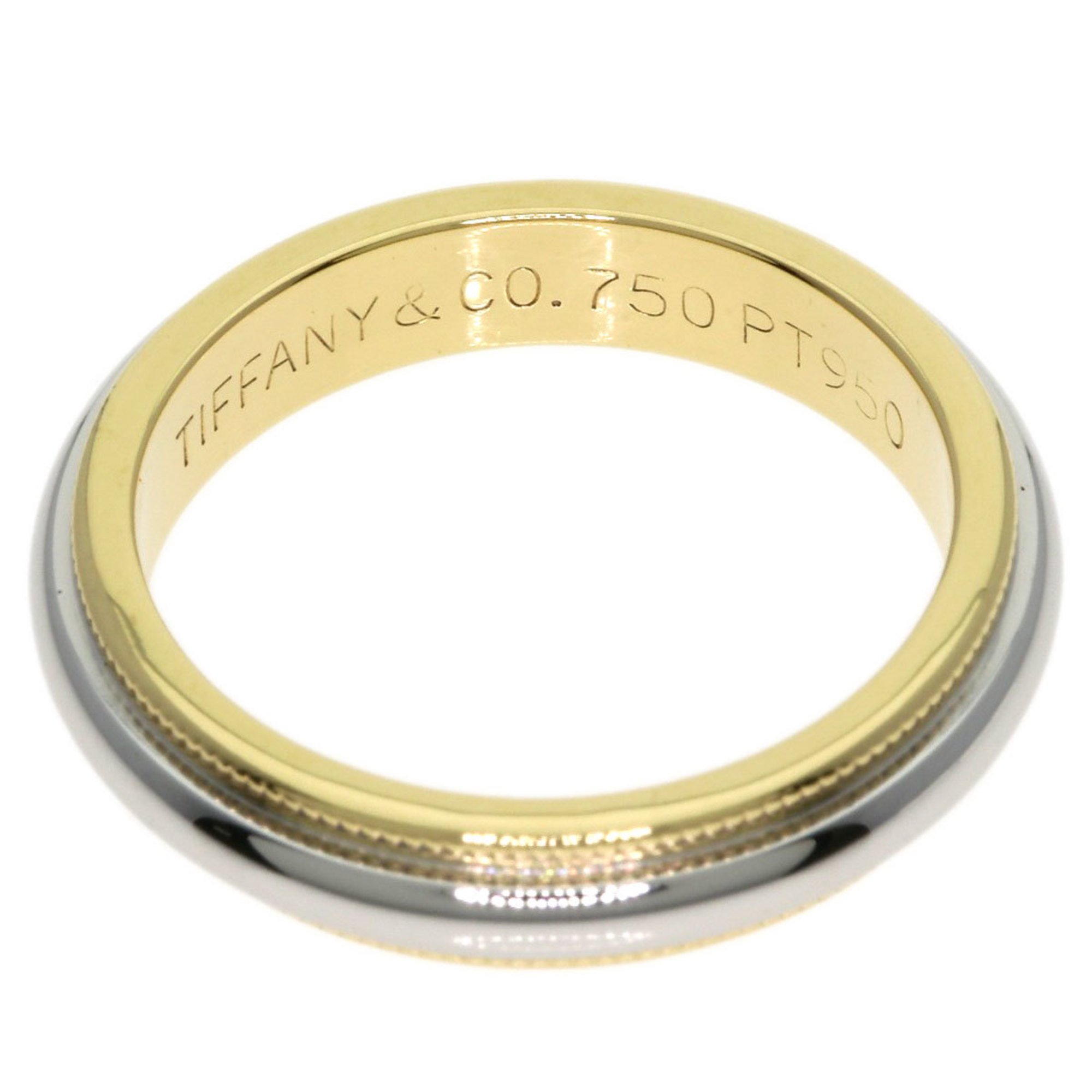 Tiffany & Co. Milgrain Ring, 18K Yellow Gold, PT950, Women's, TIFFANY