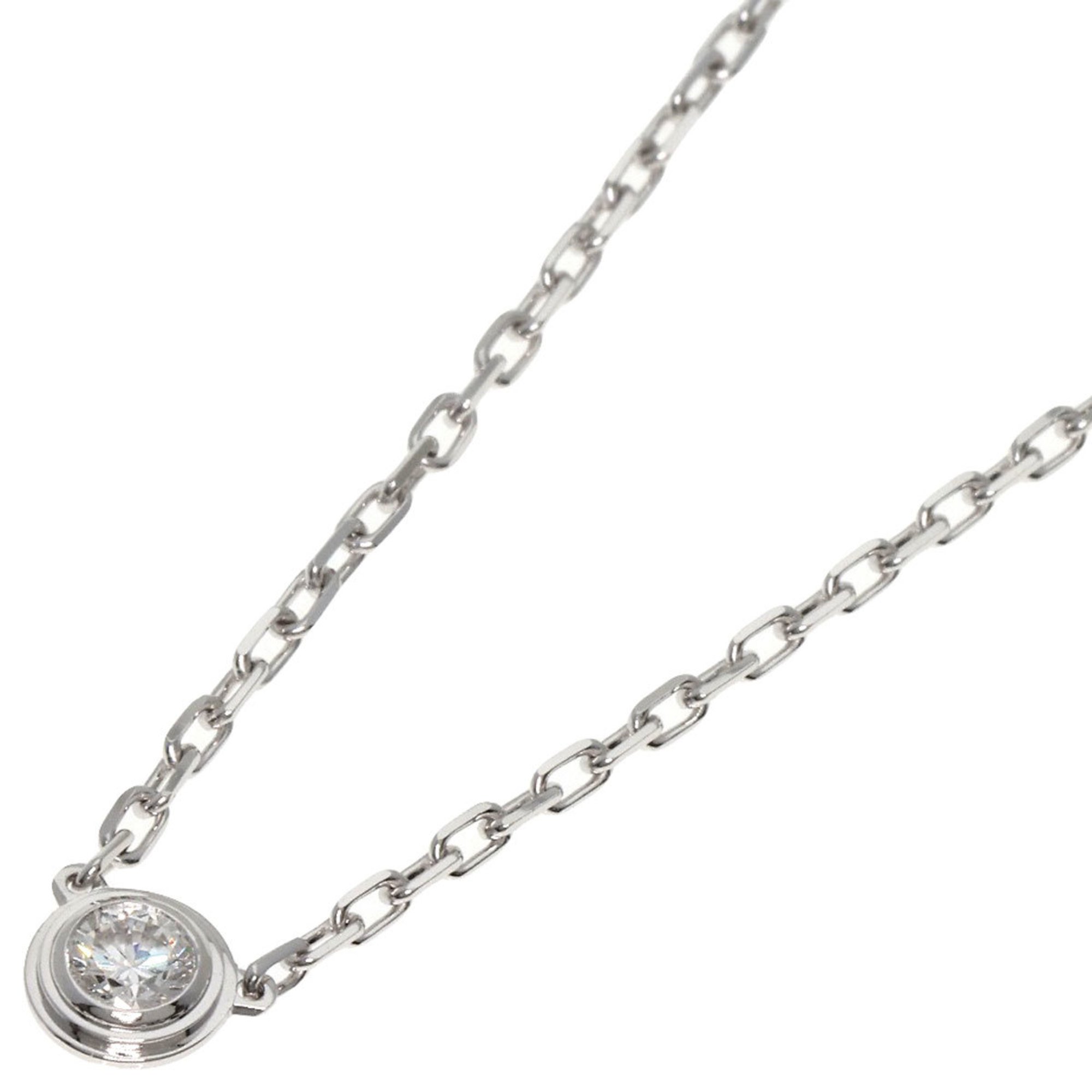 Cartier Amour Diamond Small Necklace K18 White Gold Women's CARTIER