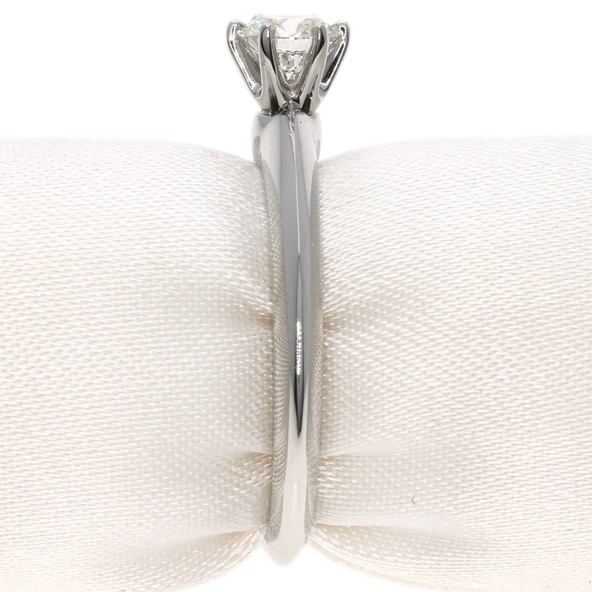 Tiffany solitaire diamond ring, platinum PT950, for women, TIFFANY&Co.