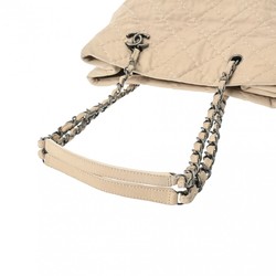 CHANEL Chain Tote Beige Women's Leather Bag