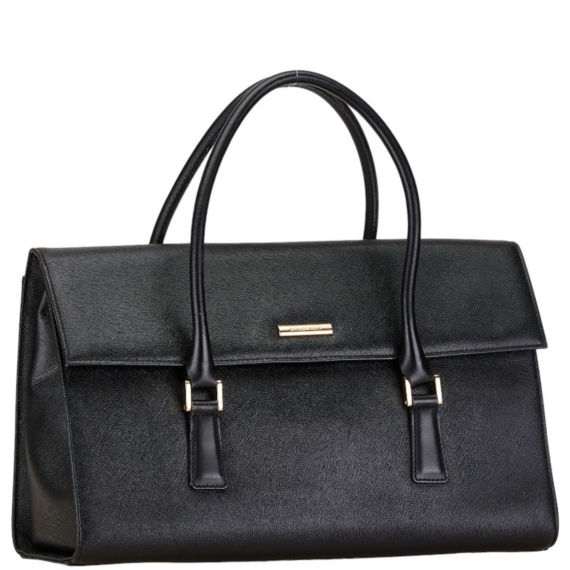 Burberry Nova Check Handbag Black Leather Women's BURBERRY