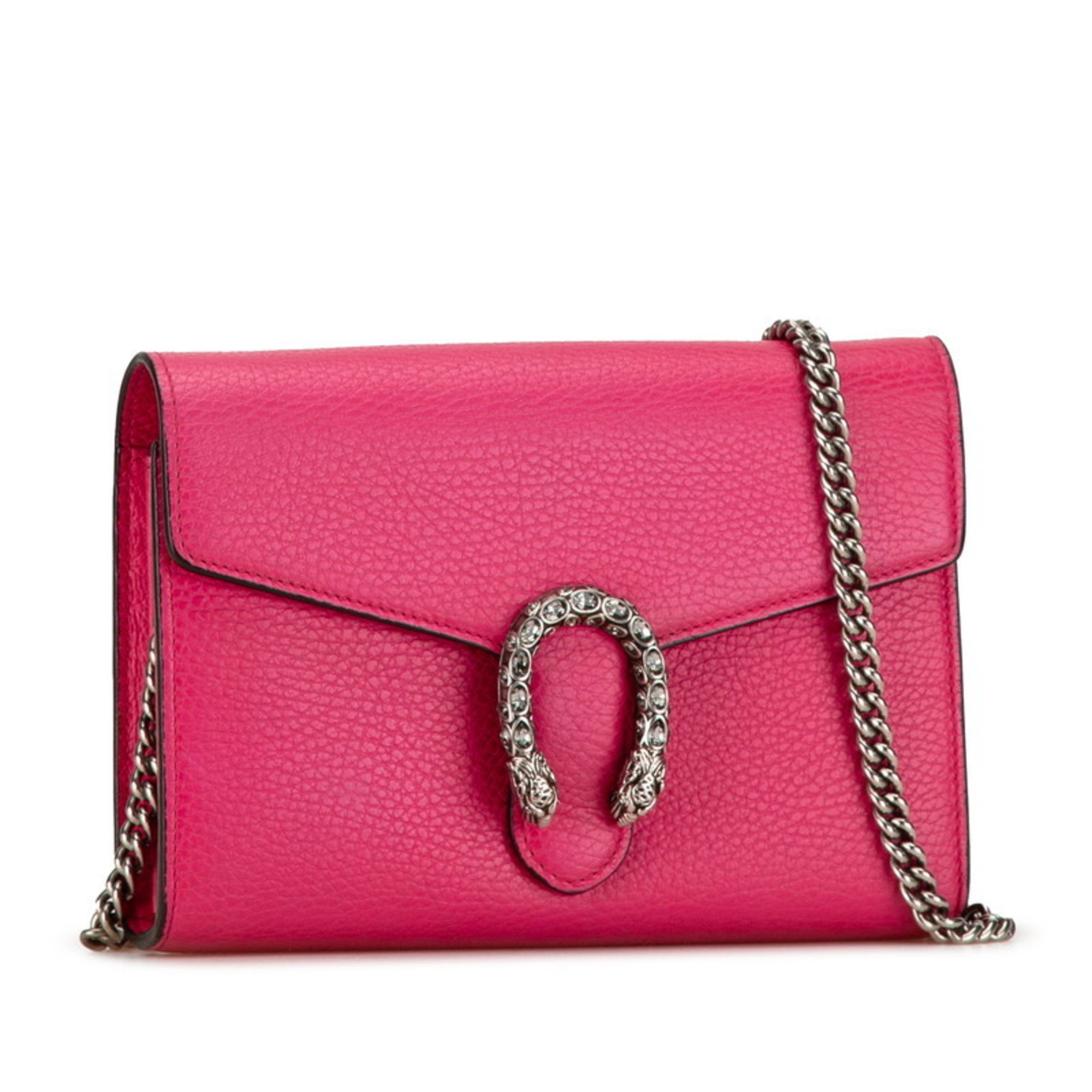 Gucci Dionysus Chain Shoulder Wallet 401231 Pink Leather Women's GUCCI