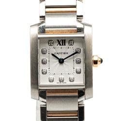 Cartier Tank Francaise SM 11P Watch WE110004 Quartz White Dial Stainless Steel K18PG Pink Gold Combination Women's CARTIER