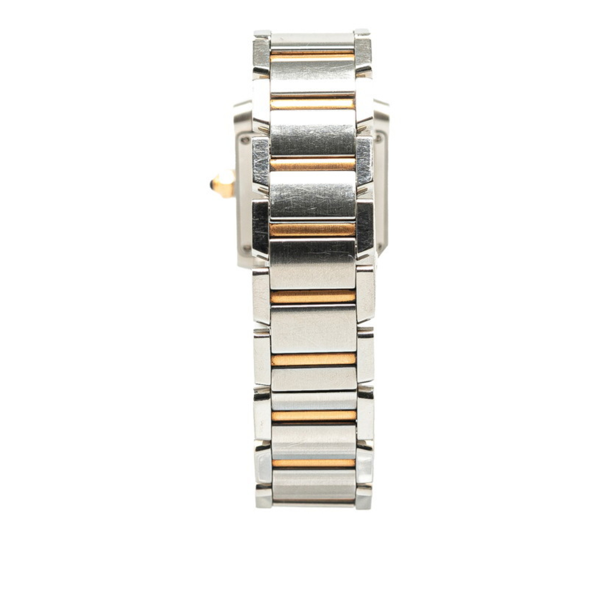 Cartier Tank Francaise SM 11P Watch WE110004 Quartz White Dial Stainless Steel K18PG Pink Gold Combination Women's CARTIER