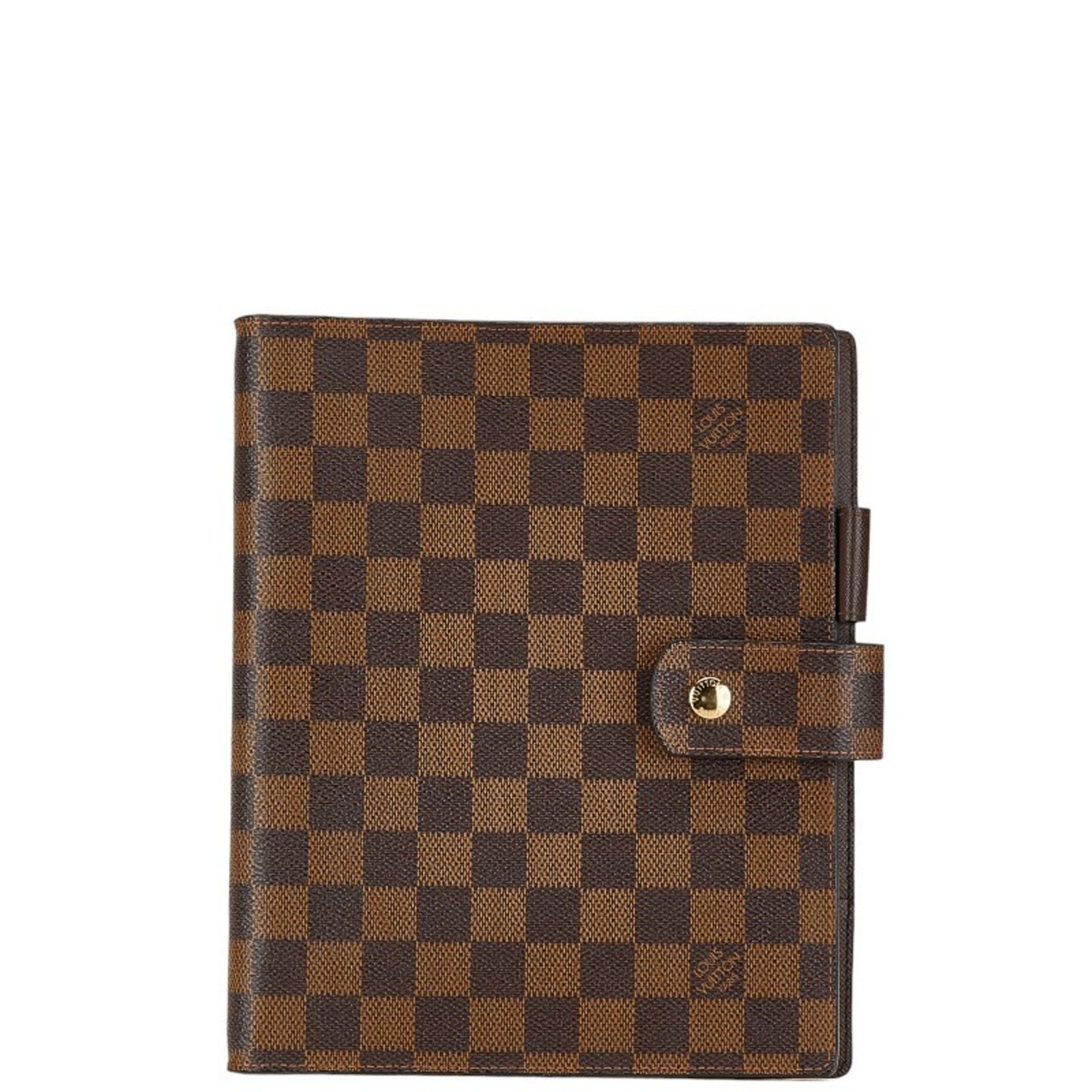 Louis Vuitton Damier Agenda GM Planner Cover Book Notebook R20107 Brown PVC Leather Women's LOUIS VUITTON