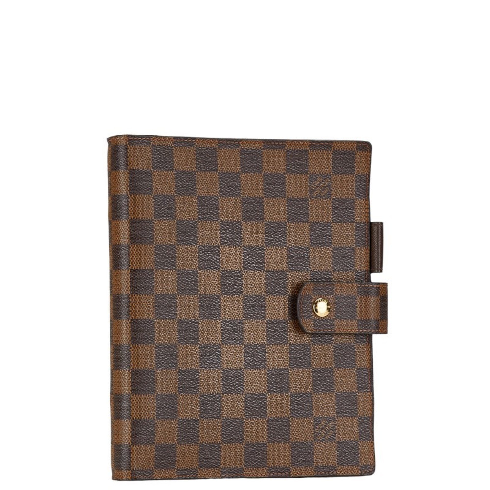 Louis Vuitton Damier Agenda GM Planner Cover Book Notebook R20107 Brown PVC Leather Women's LOUIS VUITTON