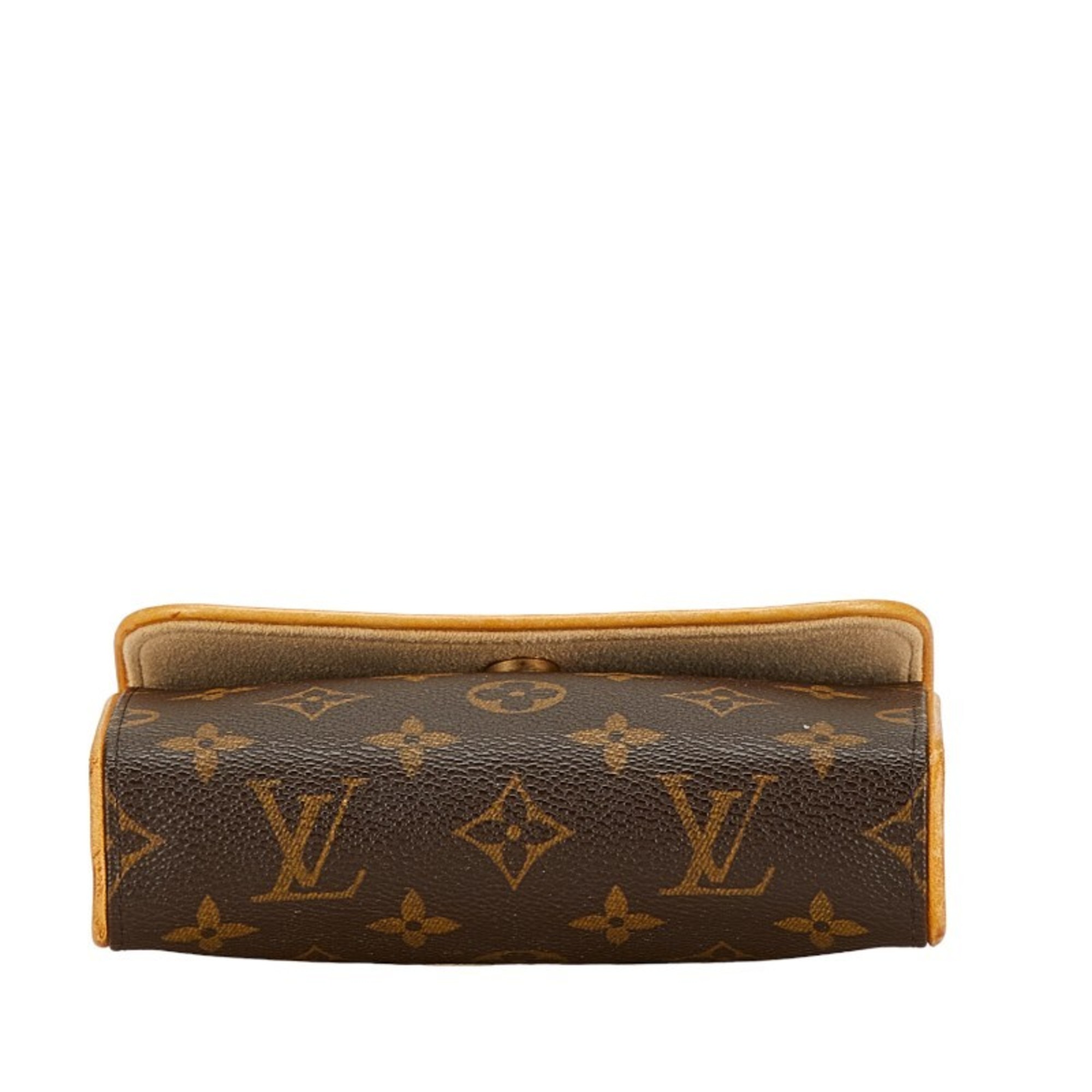 Louis Vuitton Monogram Pochette Florentine Shoulder Bag M51855 Brown PVC Leather Women's LOUIS VUITTON