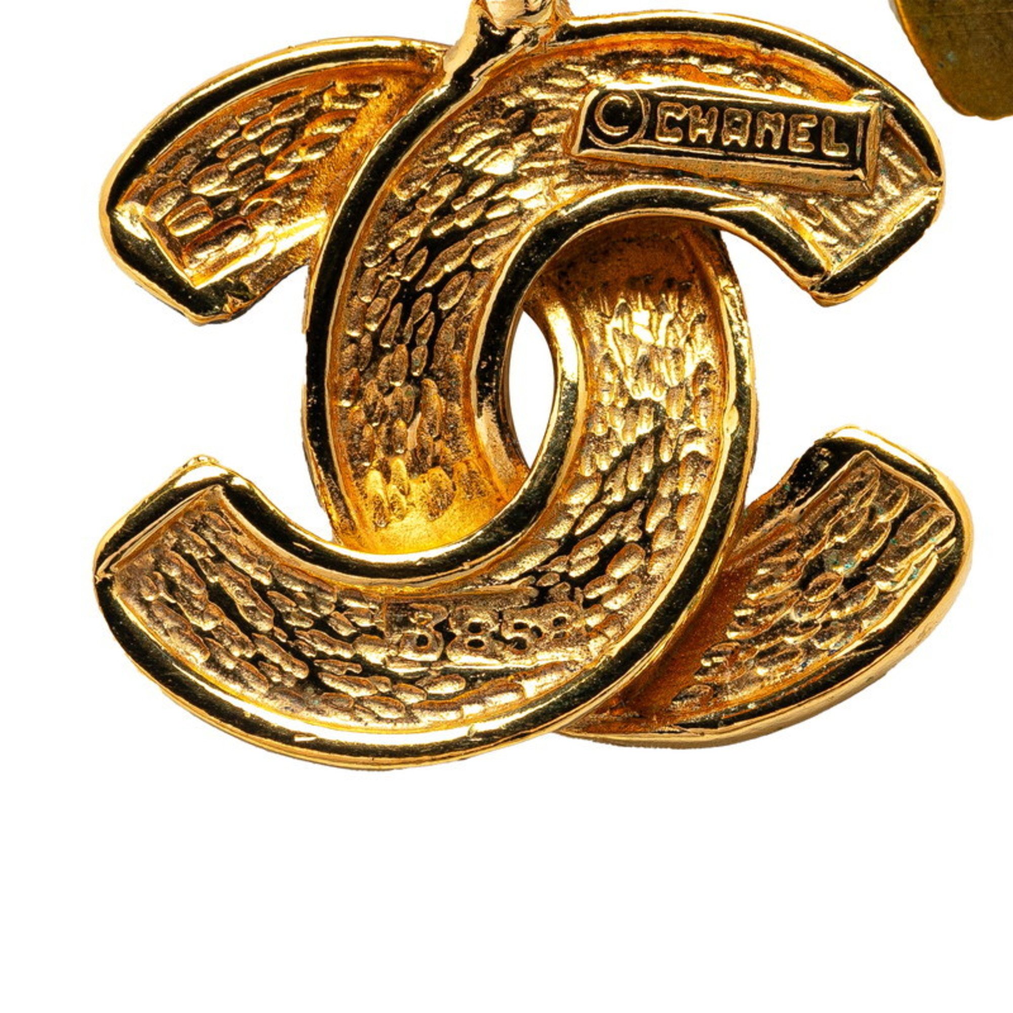 Chanel Coco Mark Matelasse Necklace Gold Plated Women's CHANEL