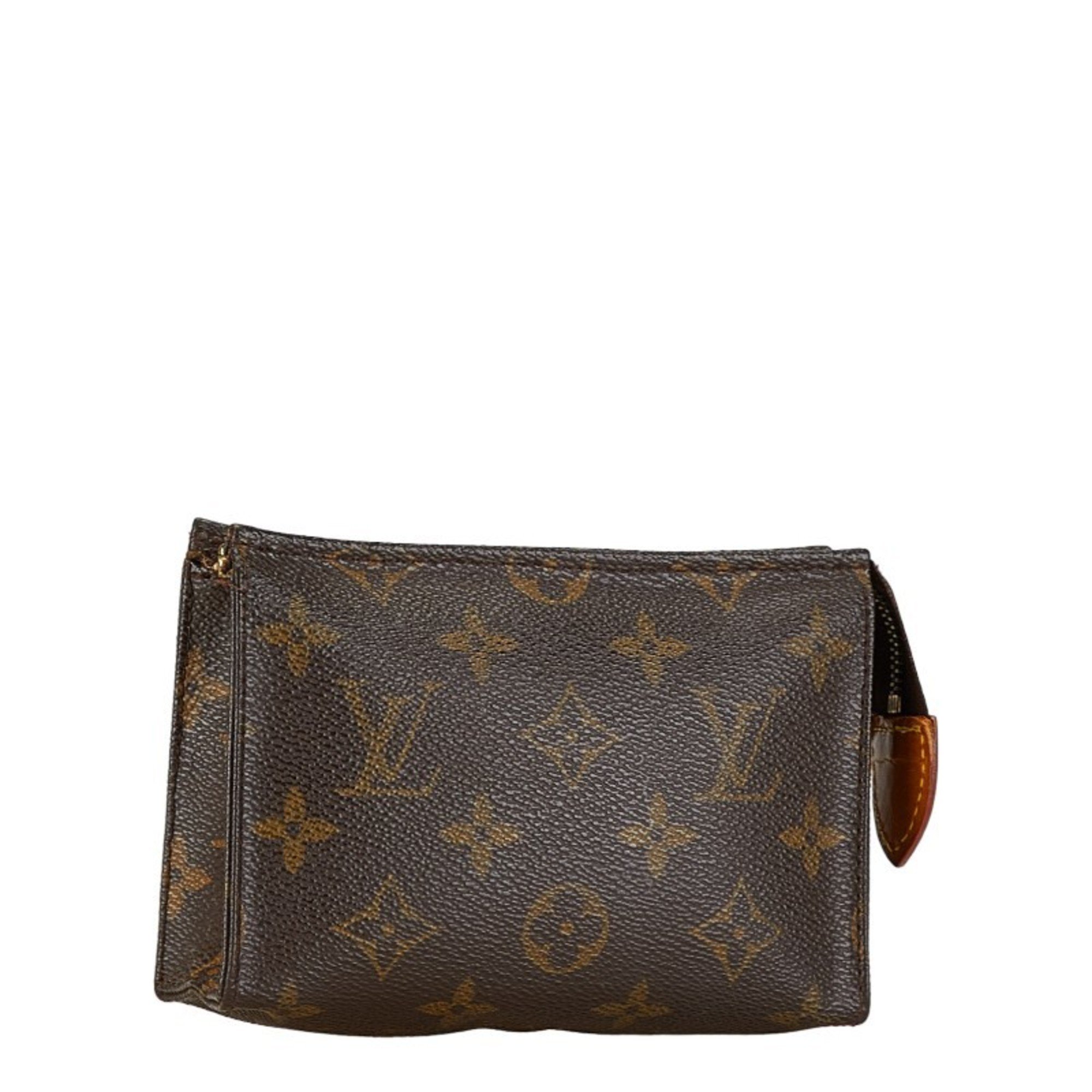 Louis Vuitton Monogram Pochette Toilette 15 Clutch Bag M47546 Brown PVC Leather Women's LOUIS VUITTON