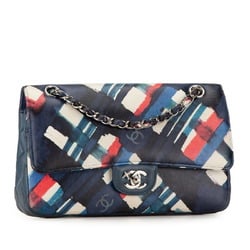 Chanel Airline Matelasse Coco Mark Double Flap Chain Shoulder Bag Blue Multicolor Lambskin Women's CHANEL