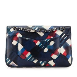 Chanel Airline Matelasse Coco Mark Double Flap Chain Shoulder Bag Blue Multicolor Lambskin Women's CHANEL