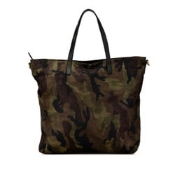 Prada Triangle Plate Camouflage Handbag Shoulder Bag B2600A Khaki Green Nylon Leather Women's PRADA