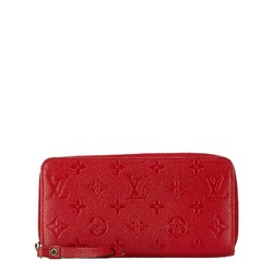 Louis Vuitton Monogram Empreinte Portefeuille Clemence Zippy Wallet Long M63698 Red Orian Leather Women's LOUIS VUITTON