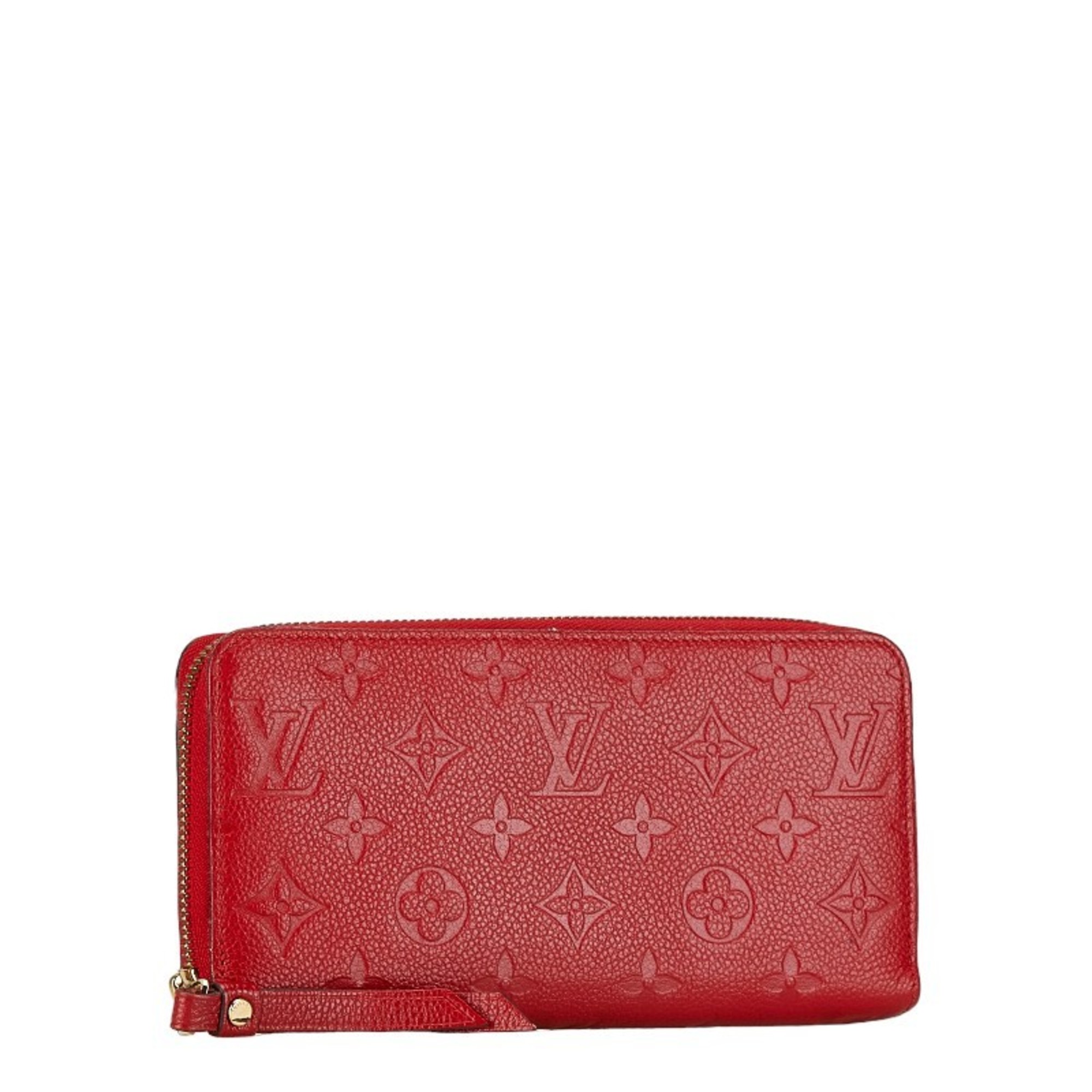 Louis Vuitton Monogram Empreinte Portefeuille Clemence Zippy Wallet Long M63698 Red Orian Leather Women's LOUIS VUITTON