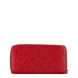 Louis Vuitton Monogram Empreinte Portefeuille Clemence Zippy Wallet Long M63698 Red Orian Leather Women's LOUIS VUITTON