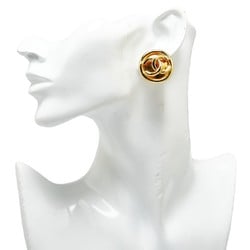 Chanel Coco Mark Earrings Gold Plated Women's CHANEL