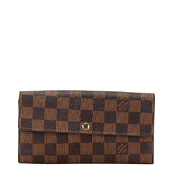 Louis Vuitton Damier Pochette Porte Monnaie Credit Long Wallet N61724 Brown PVC Leather Women's LOUIS VUITTON