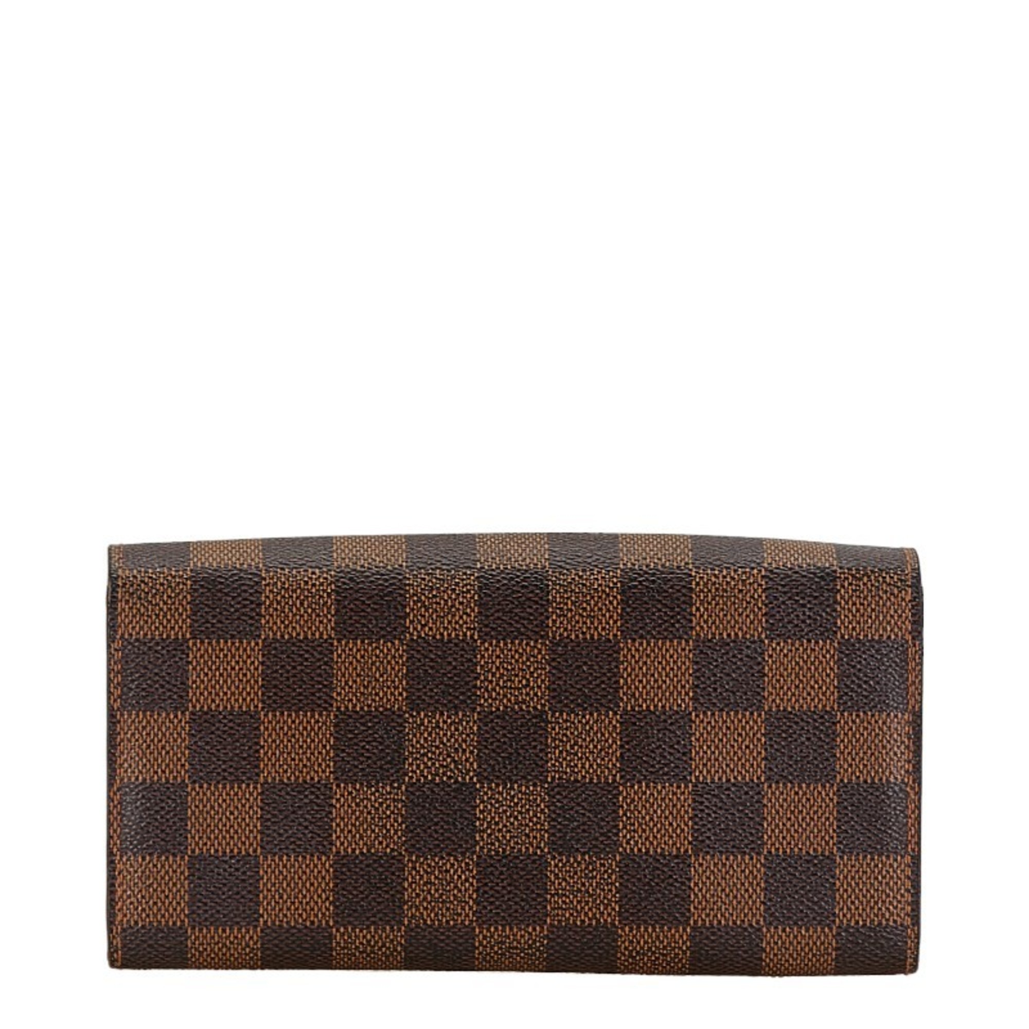 Louis Vuitton Damier Pochette Porte Monnaie Credit Long Wallet N61724 Brown PVC Leather Women's LOUIS VUITTON