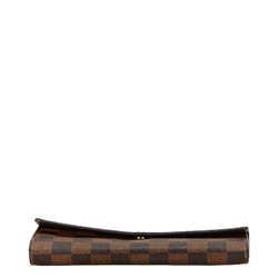 Louis Vuitton Damier Pochette Porte Monnaie Credit Long Wallet N61724 Brown PVC Leather Women's LOUIS VUITTON