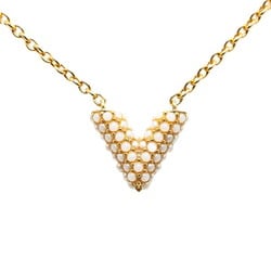 Louis Vuitton Collier Essential V Necklace M68358 Pearl Gold Plated Women's LOUIS VUITTON