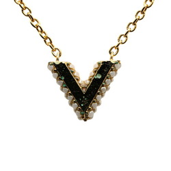 Louis Vuitton Collier Essential V Necklace M68358 Pearl Gold Plated Women's LOUIS VUITTON