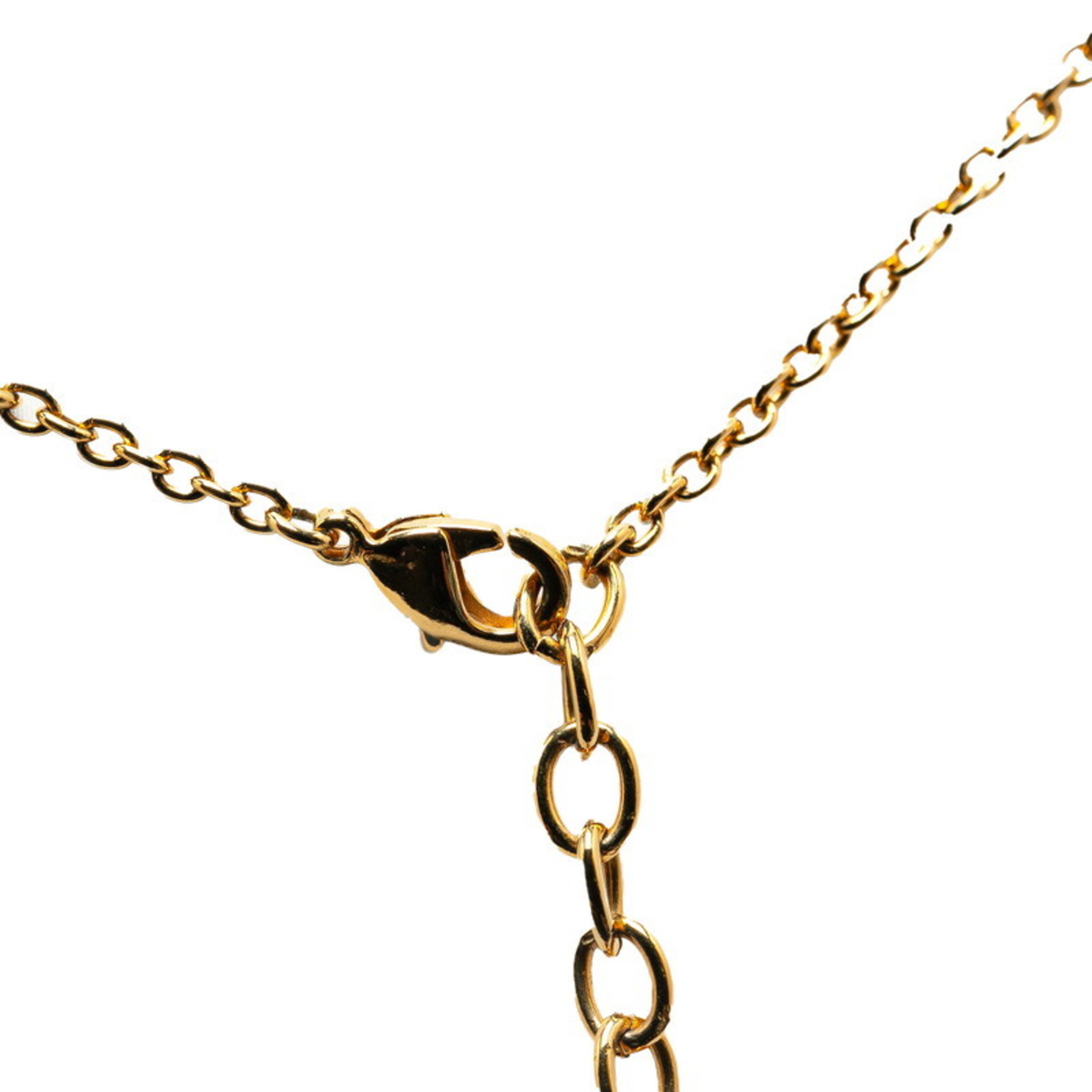 Louis Vuitton Collier Essential V Necklace M68358 Pearl Gold Plated Women's LOUIS VUITTON