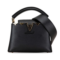 Louis Vuitton Monogram Flower Capucines MINI Handbag Shoulder Bag M56669 Noir Black Leather Taurillon Women's LOUIS VUITTON