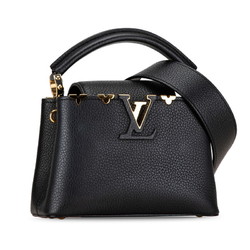 Louis Vuitton Monogram Flower Capucines MINI Handbag Shoulder Bag M56669 Noir Black Leather Taurillon Women's LOUIS VUITTON