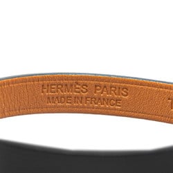 Hermes Rival Bracelet #T2 Black Gold Leather Women's HERMES