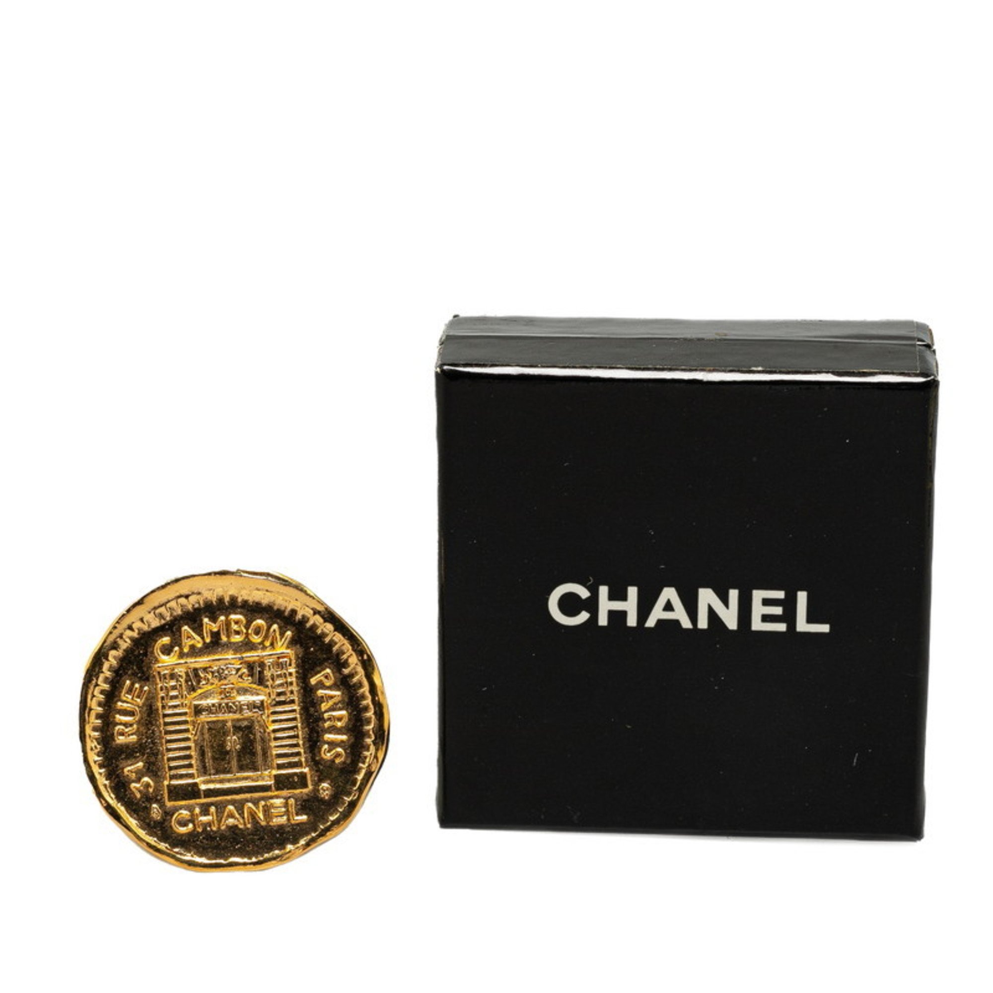 CHANEL Cambon 31 RUE CAMBON PARIS Brooch Gold Plated Women's