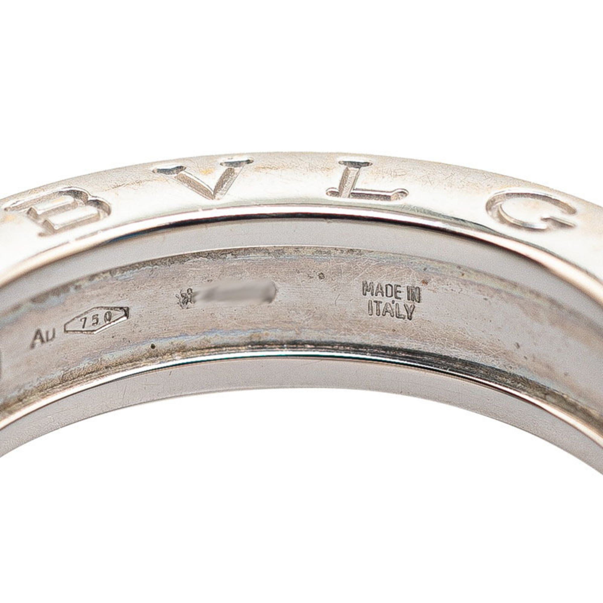 BVLGARI B.0 Ring 1 Band #50 K18WG White Gold Women's