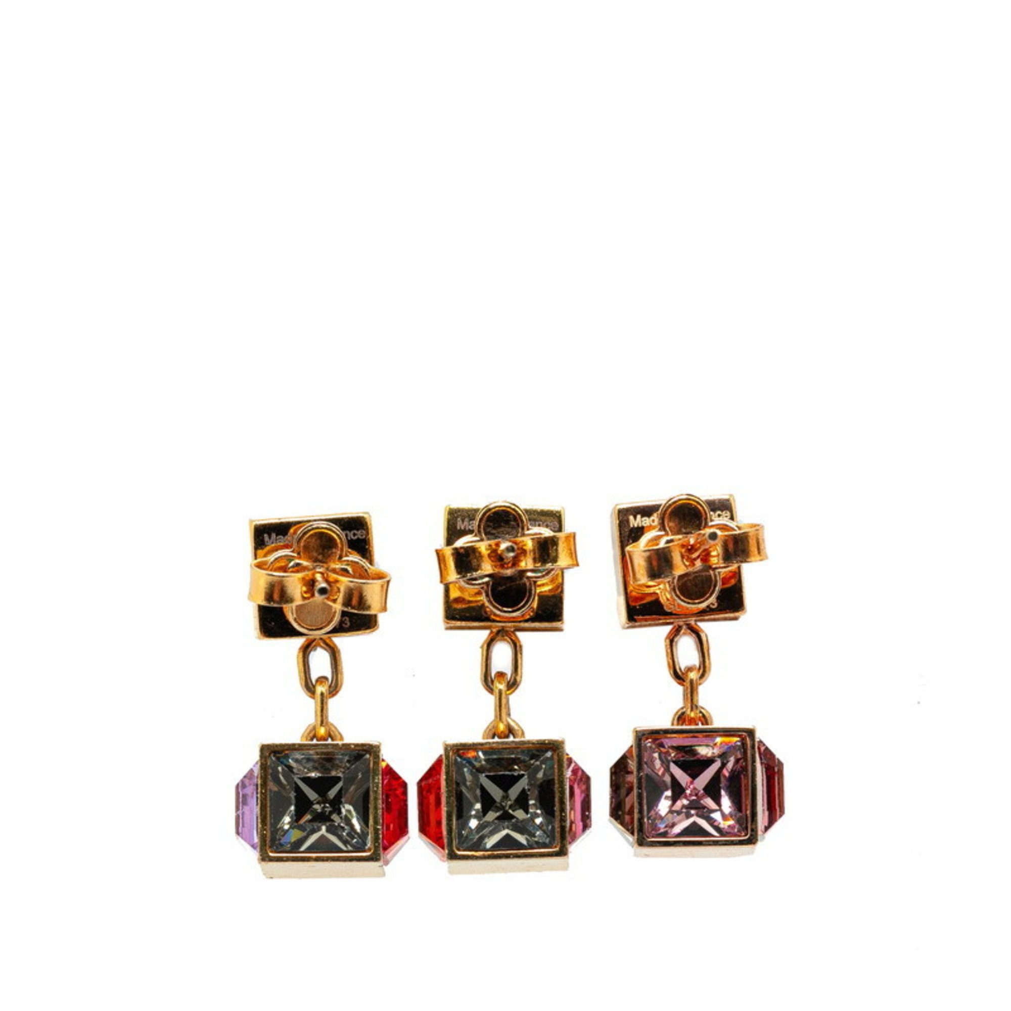 Louis Vuitton Boucle d'Oreille Gamble Stud Earrings 3-piece Set M66827 Gold Multi-color Plated Women's LOUIS VUITTON