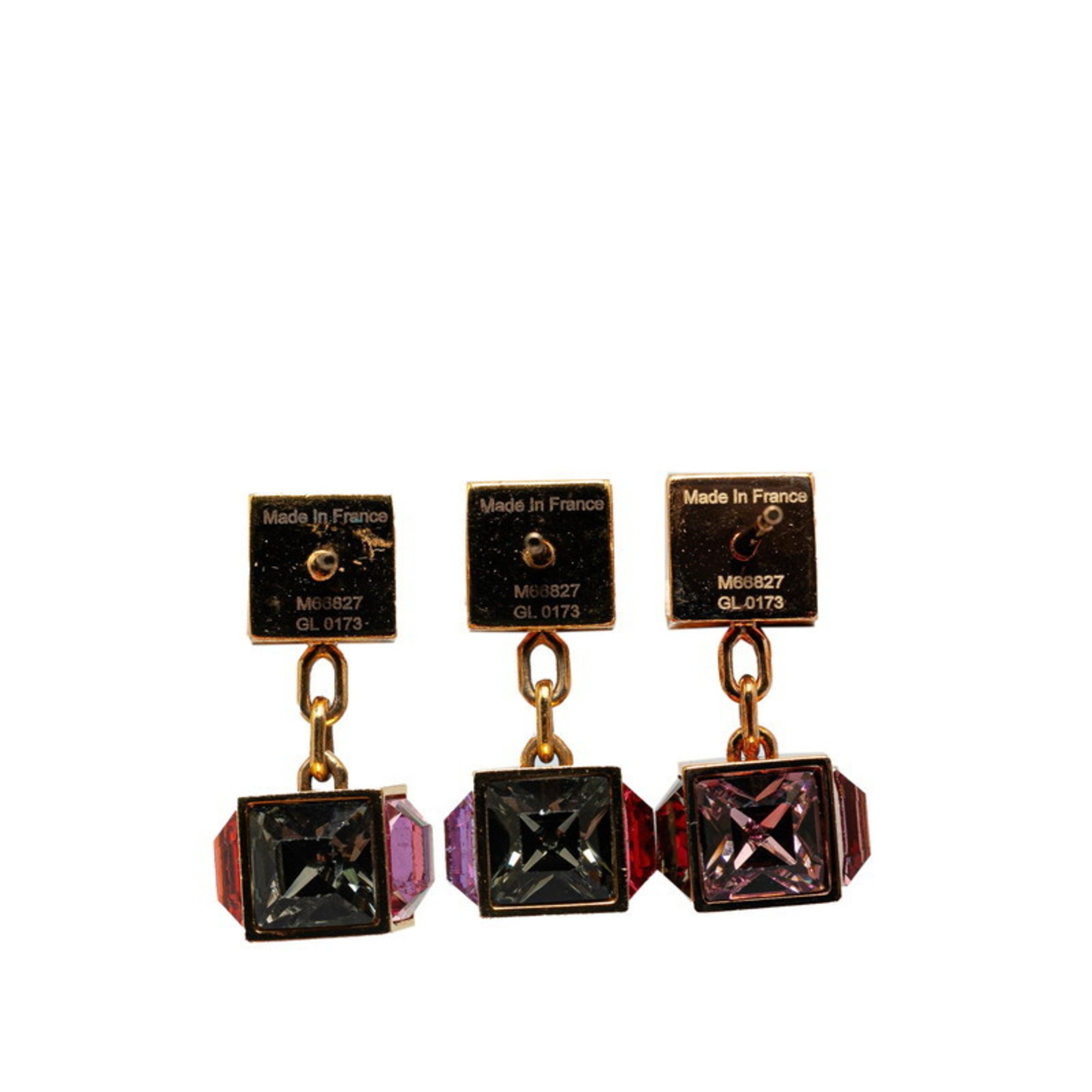 Louis Vuitton Boucle d'Oreille Gamble Stud Earrings 3-piece Set M66827 Gold Multi-color Plated Women's LOUIS VUITTON