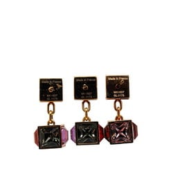 Louis Vuitton Boucle d'Oreille Gamble Stud Earrings 3-piece Set M66827 Gold Multi-color Plated Women's LOUIS VUITTON